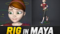 rig autodesk maya character with advanced controllers and weight painting