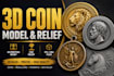 create print ready 3d coin and bas relief models