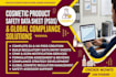 do eu UK cosmetic product safety data sheet build data entry sheets cpnp scpn