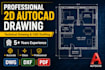 create professional 2d autocad drawings