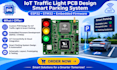 pcb design smart parking system, iot traffic light esp32 stm32 embedded firmware