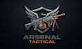 design a powerful and professional machine gun logo