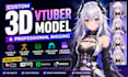 custom 3d vtuber model with professional rigging