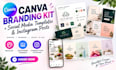 design canva branding kit, social media templates and instagram posts, carousel