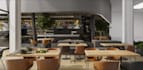 retrofit nostalgic restaurant interior, aesthetic bar, shopping mall,café render