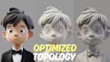 create 3d model character with optimized topology