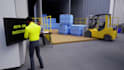 create 3d factory automation, robotics, 3d manufacturing line animation