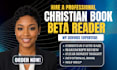 beta read your christian book with honest and constructive feedback