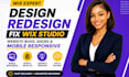 design redesign wix website fix wix studio website bug, issues mobile responsive