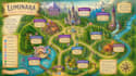 create event, tourist, and fantasy map illustration