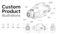 create custom product illustrations, technical drawings and vector line art