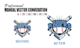 do manual vector conversion, raster image to print ready art