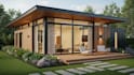 design a tiny house with floor plans 3d model and rendering