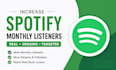 increase spotify monthly listeners, spotify playlist, spotify streams