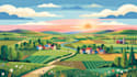 illustrate beautiful flat landscape illustration art