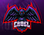 create awesome wall mural ninja raven mascot logo design