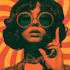 vintage retro style poster psychedelic illustration