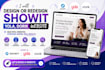 design or redesign showit template, yola, dorik responsive website