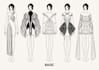 create a black and white fashion sketch