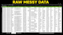 clean, organize, format and standardize your excel data