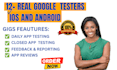 provide 12 app testers 20 mobile app testers google play closed app testing