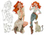 create cartoon illustrations, 2d cartoon character designs