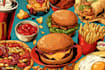 food pop art illustrations