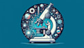 design microscope science isolated logo