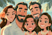 cartoon portrait in disney style