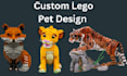 do custom 3d lego pet design animal moc with step by step building instructions