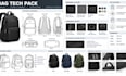 design professional bag tech pack for backpack, handbag and tote