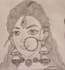 pencil drawing, drawing of god maa durga