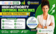 high authority editorial backlinks and local citations for SEO