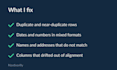 clean, deduplicate and verify your messy data