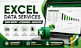 excel data entry, data cleaning and formatting