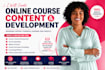 create online course content, course video creation, course development, ppt