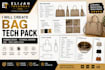 create bag tech pack, handbag design, technical drawing, cad, spec sheet files