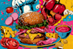make a food pop art illustration