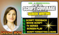 give script coverage feedback, analysis, notes for film screenplay or TV pilot