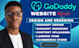 build godaddy website design, redesign godaddy, godaddy website