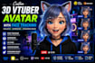 create a custom 3d vtuber avatar , face tracking for lens studio streaming