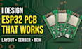 do esp32 pcb design, esp8266 iot pcb layout, antenna design and gerber files