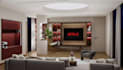 renovate duplex house exterior,contemporary interior, front elevation,cgi render