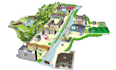 design campus arena maps, university map school, college wayfinding 2d,3d maps