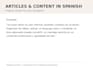 write professional articles and blog posts in spanish