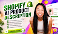 write high converting shopify ai product description seo listing copywriting