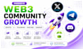 do promotion for web3 crypto twitter, telegram discord community growth, airdrop