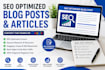 write SEO optimized blog posts that rank on google