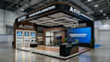 create 3d trade booth, exhibition stand, stall, kiosk, display stall, 3d render