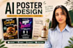 design eye catching ai posters for your business